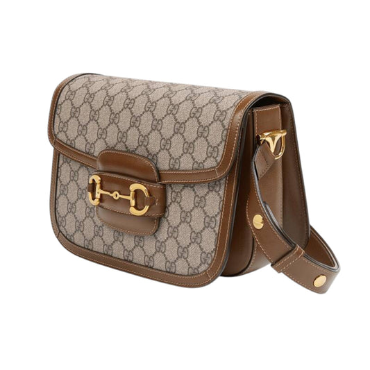 Gucci Horsebit 1955 Shoulder Bag Brown/Beige Leather