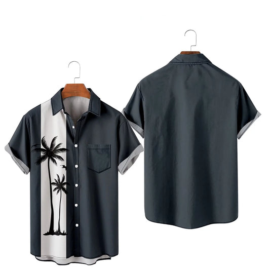 Shirts for Men Men'S Summer Trendy Hawaiian Style Short Sleeve Casual Shirts Mens Graphic Tees T Shirts for Men Big and Tall on Sales Navy,4Xl