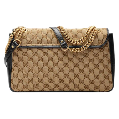 Gucci GG Marmont Shoulder Bag Black Canvas Leather