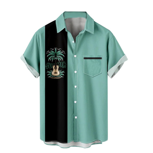 Mens T-Shirts Men'S Summer Fashion Hawaiian Style Short Sleeve Casual Shirts Mens Dress Shirts Mens T Shirts Mens T Shirt Graphic Mint Green,3Xl