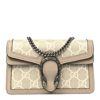 Gucci Dionysus Super Mini Bag Beige and white Leather