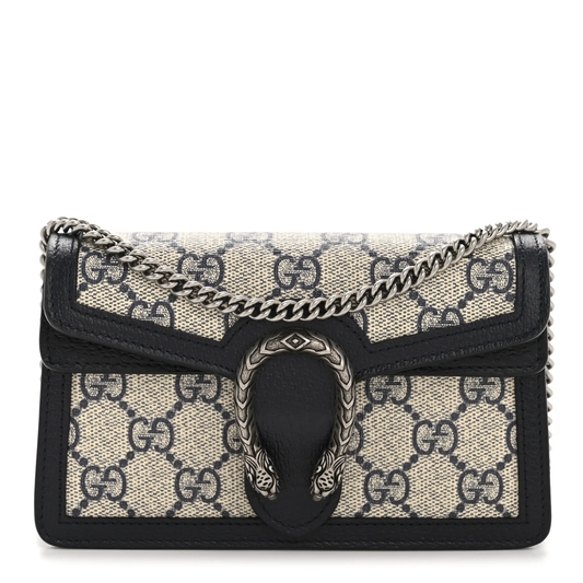 Gucci Dionysus Super Mini Bag Beige and Blue Leather