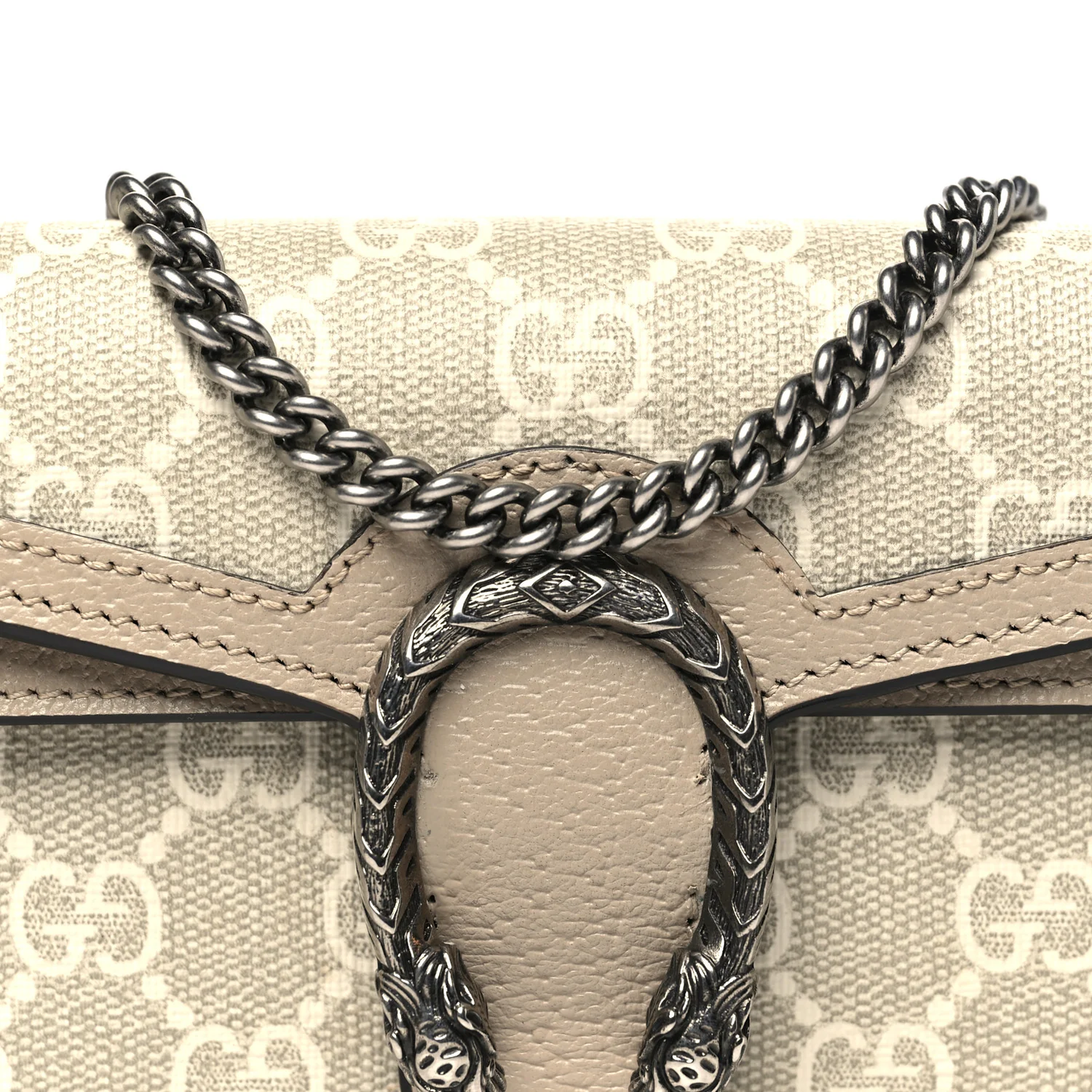 Gucci Dionysus Super Mini Bag Beige and white Leather