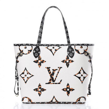 Louis Vuitton Giant Jungle Monogram Neverfull Ivoire with Pouch M44716