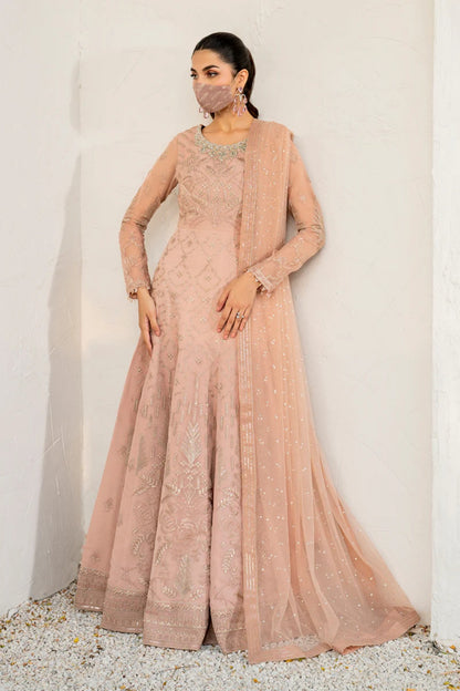 Pink Embroidered Organza 3 Piece Suit with Net Dupatta