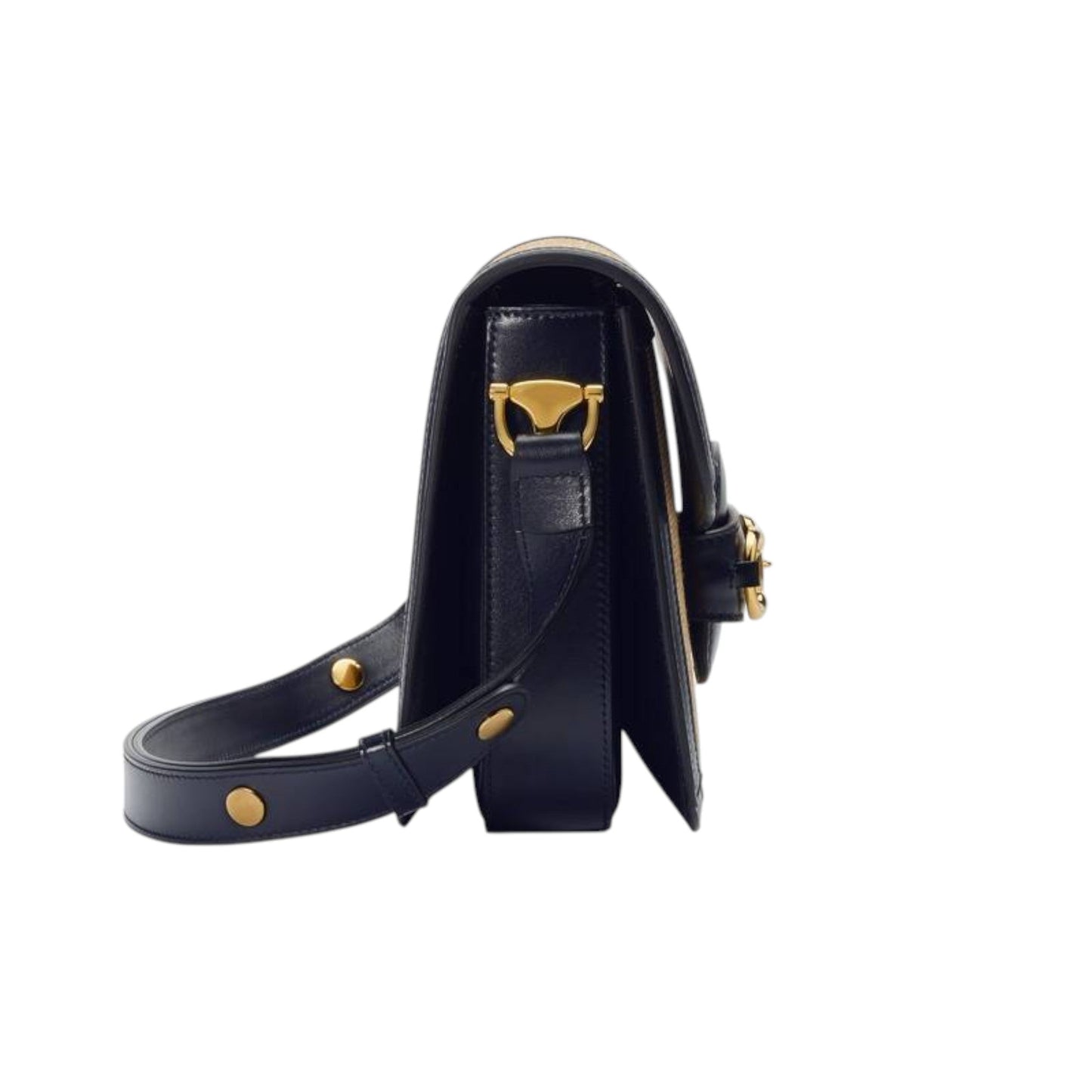 Gucci Horsebit 1955 Shoulder Bag Beige/Blue Leather