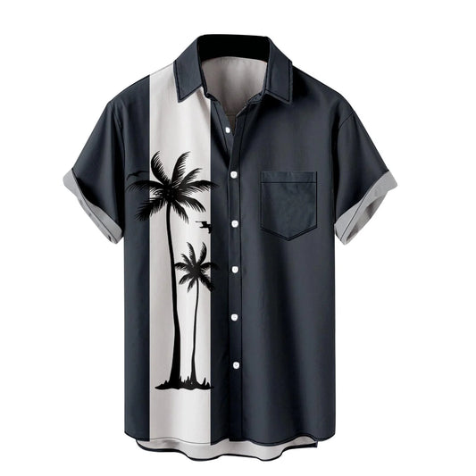 Shirts for Men Men'S Summer Trendy Hawaiian Style Short Sleeve Casual Shirts Mens Graphic Tees T Shirts for Men Big and Tall on Sales Navy,4Xl