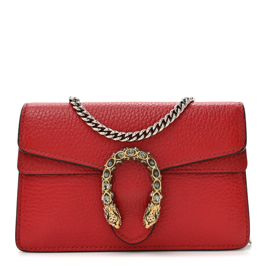 Gucci Dionysus Super Mini Bag Hibiscus Red Leather