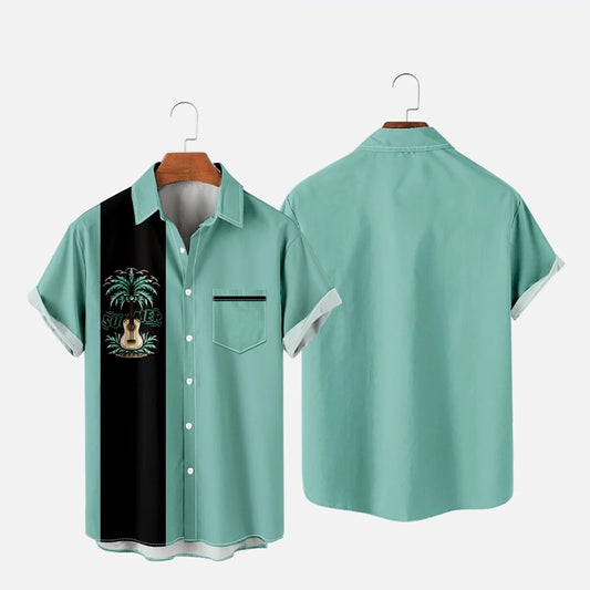 Mens T-Shirts Men'S Summer Fashion Hawaiian Style Short Sleeve Casual Shirts Mens Dress Shirts Mens T Shirts Mens T Shirt Graphic Mint Green,3Xl
