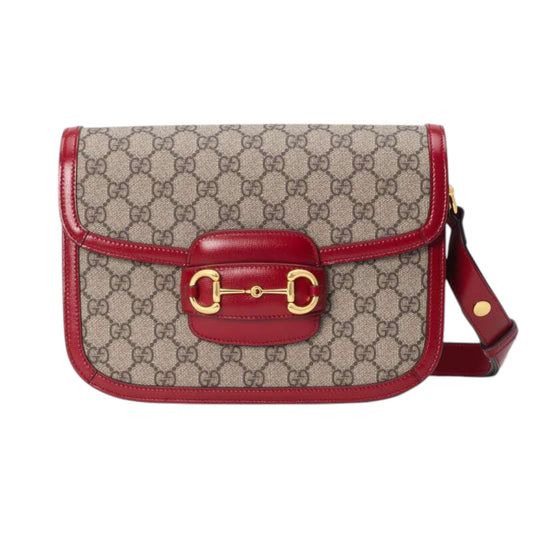 Gucci Horsebit 1955 Shoulder Bag Red Leather