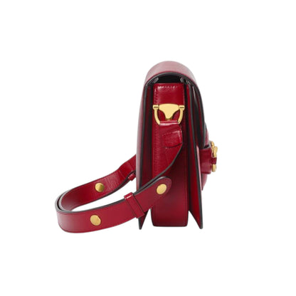 Gucci Horsebit 1955 Shoulder Bag Red Leather