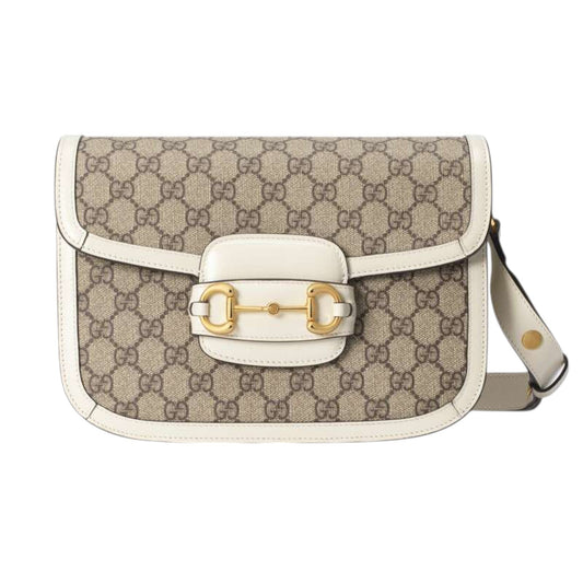 Gucci Horsebit 1955 Shoulder Bag White leather